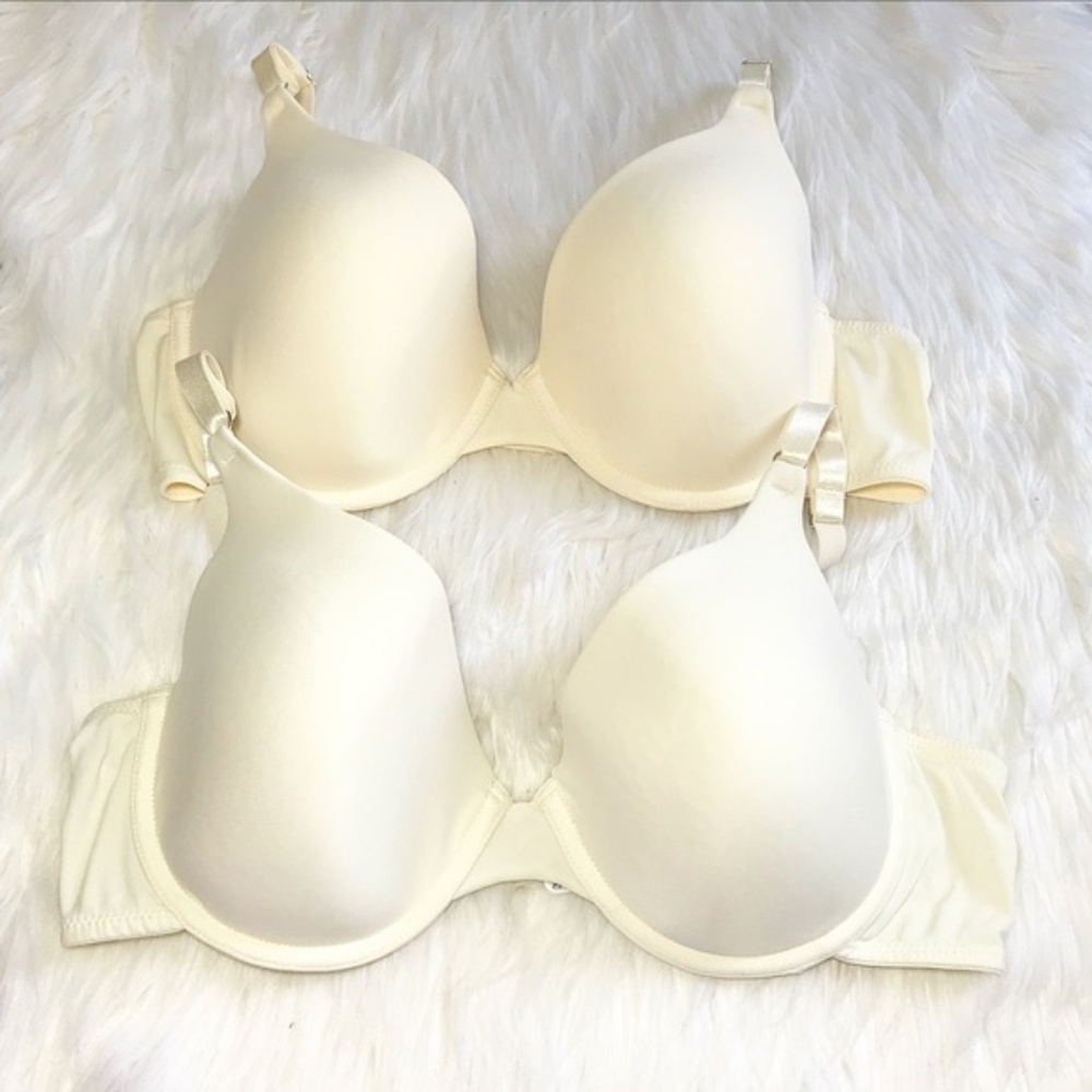 2 Cream Lined Bra Bundle 38C